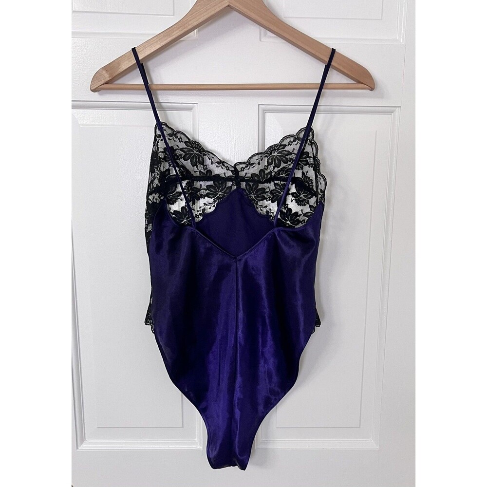 Vintage Victoria’s Secret Gold Label Women’s Size XS Purple Teddy Bodysuit Lace - Picture 5 of 9